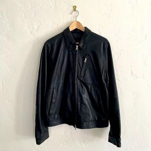 Theory Leather Jacket Black Medium